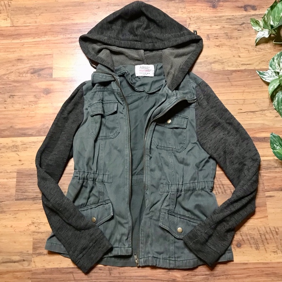 Ashley By 26 International Jackets & Blazers - Green Utility Jacket w/ Hood